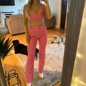 Meshki two piece faux leather set